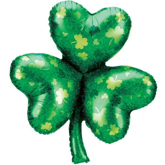 33" Green Shamrock Holographic - Lift balloons 