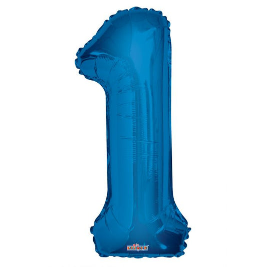 Number 1 Blue Foil Balloon 34".