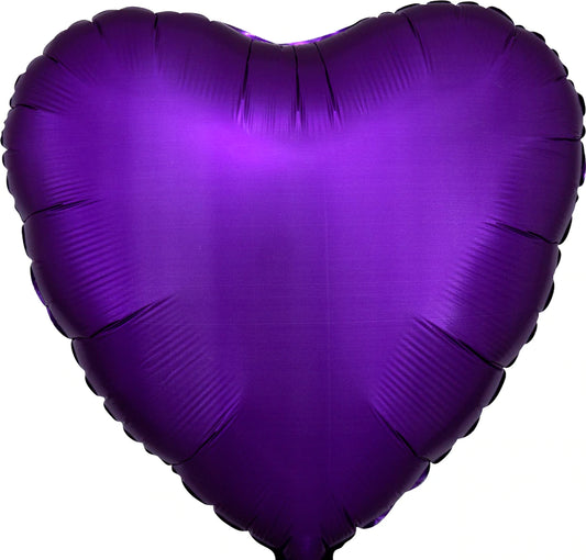 Satin Luxe Purple Royale Heart 17" - (Single Pack). 3681801 - Lift balloons 