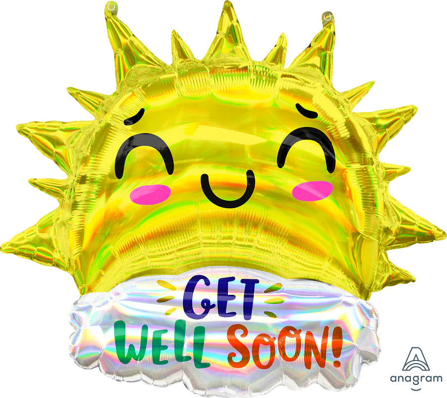 Iridescent Get Well Happy Sun 29" - (Single Pack). 4169801 - Lift balloons 