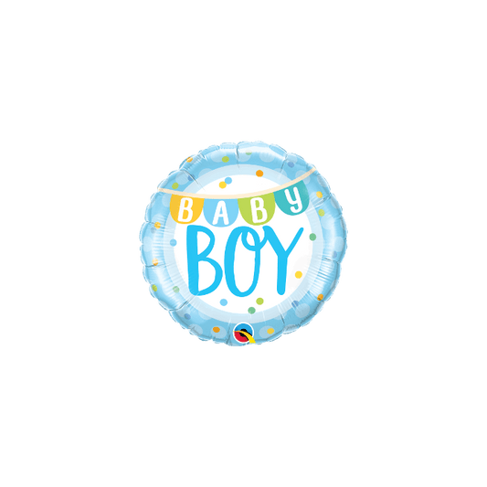 Baby Boy Banner & Dots. 18 inch - Lift balloons 