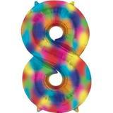 Number 8 Rainbow Splash Foil Balloon 34 inch - Lift balloons 