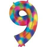 Number 9 Rainbow Splash Foil Balloon 34 inch - Lift balloons 