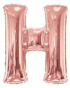 H Rose Gold Foil Letters 34 inch - Lift balloons 