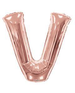 V Rose Gold Foil Letters   34 Inch - Lift balloons 