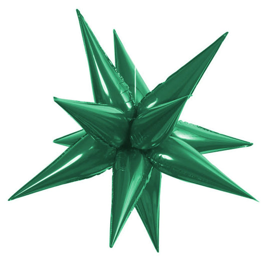 Starburst Green 3D Foil Balloon. 40 inch - Lift balloons 