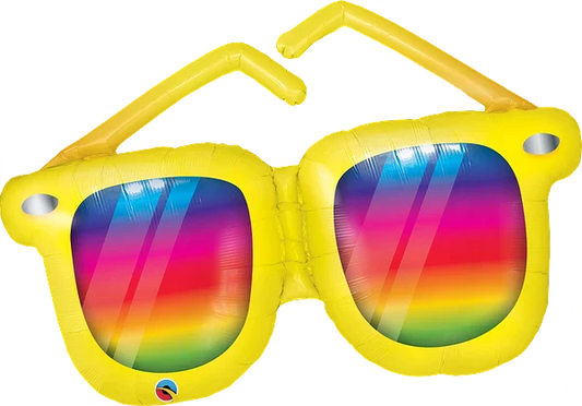 Rainbow Striped Sunglasses 42" - (Flat). 82614