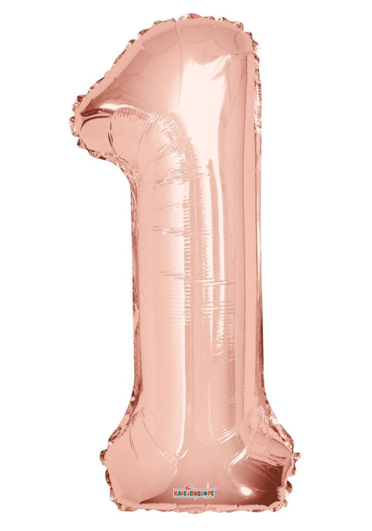 Number 1 Rose Gold Foil Balloon 34" 15641-34