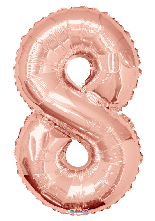 Number 8 Rose Gold Foil Balloon 34" 15648-34