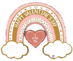 Rose Gold Valentine Rainbow 29" - (Single Pack). 25071