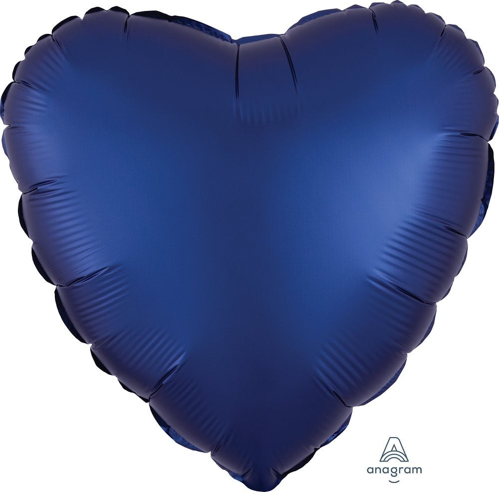 Satin Luxe Navy Heart 17" - (Single Pack). 3996101