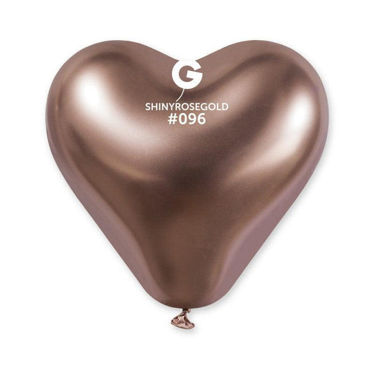 Shiny Rose Gold 096 Heart  Shaped Balloon 12 inch - Lift balloons 